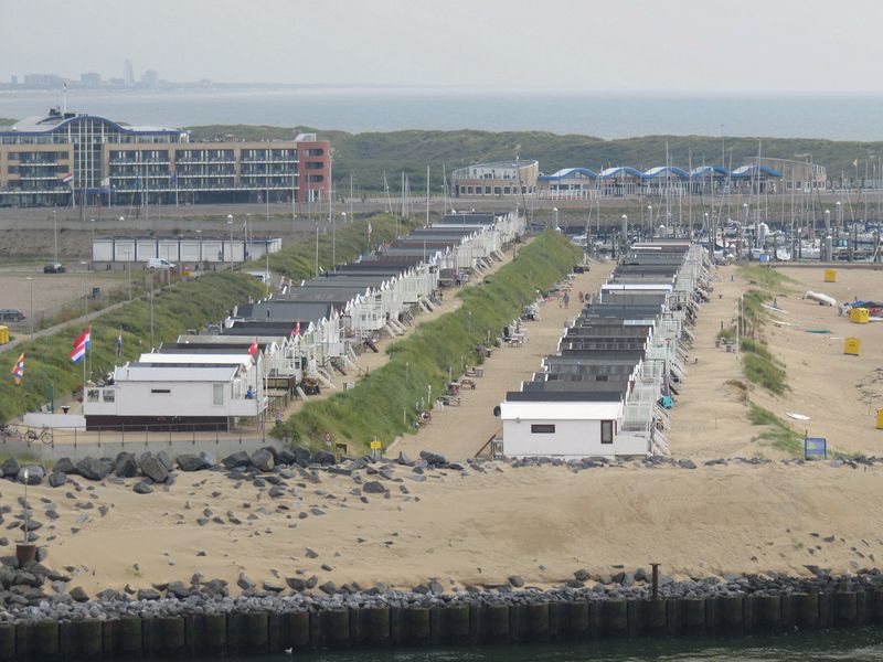 Beach houses on the coast of the Netherlands