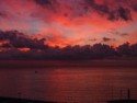 Gorgeous colors in the sky as we arrive in Barcelona