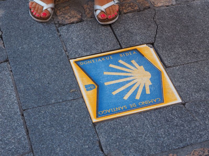 Pilgrimage marker on the way to Santiago de Compostela