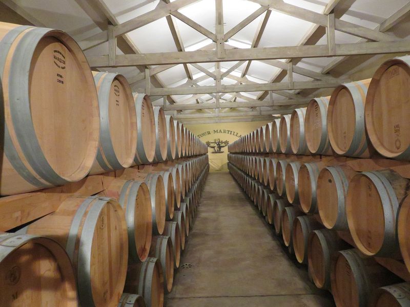 Aging the wine in barrels