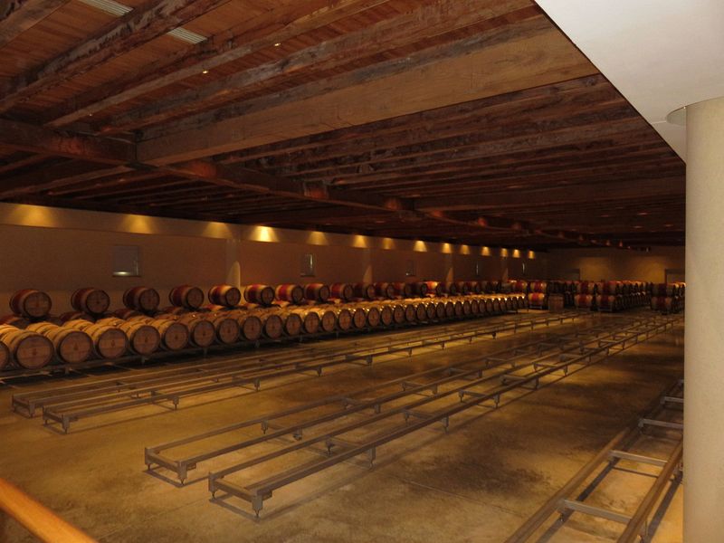 The barrel room is half empty waiting for the upcoming harvest