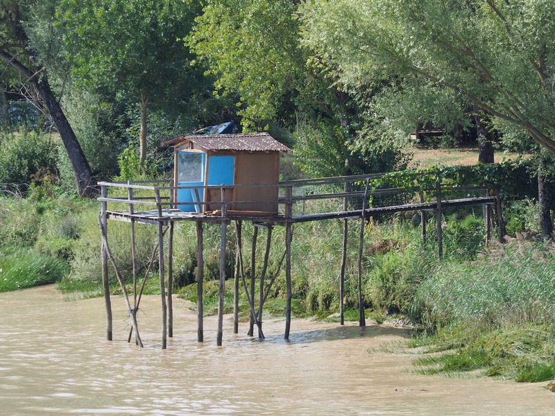 Rickety fishing shack