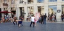 Swing dancing in front of the Apple Store