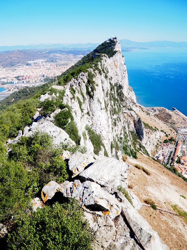 The famous pointed part of the Rock of Gibraltar