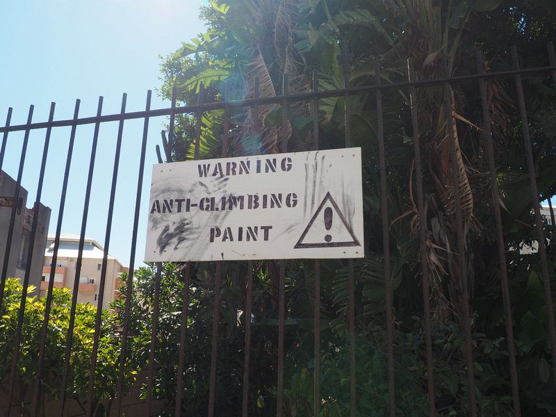 Warning! Anti-climbing paint