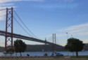 Ponte 25 de Abril with the statue of Christ on the hilltop