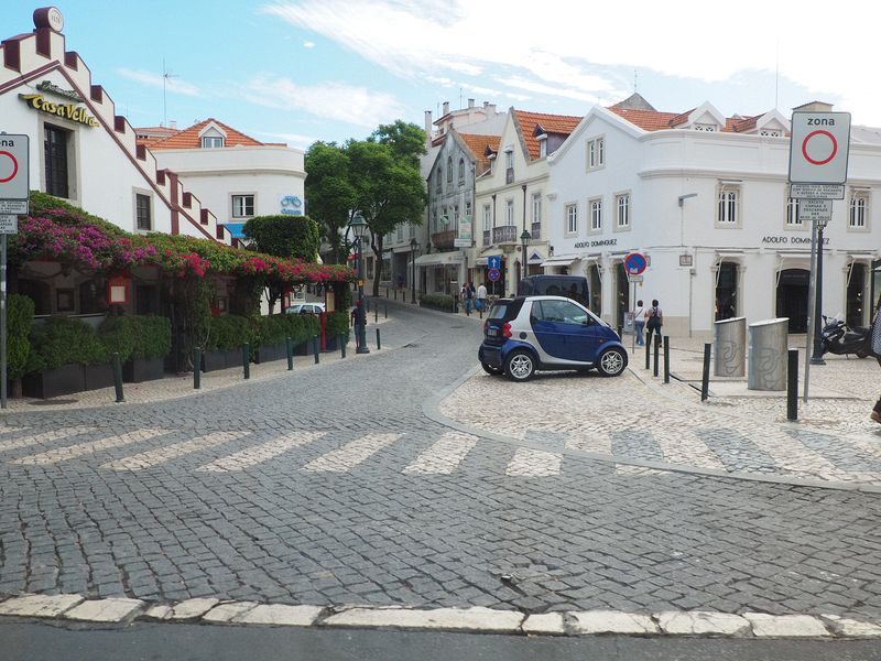 A Smart car in downtown Cascais