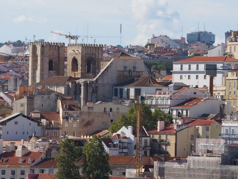 We see Lisbon Cathedral as we leave Lisbon