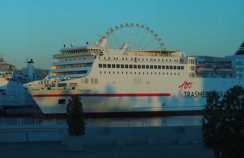 A huge ferry is in port