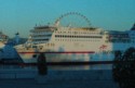 A huge ferry is in port