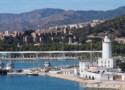 Lighthouse and the old Alcazaba of Malaga