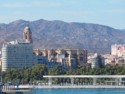 The Malaga Cathedral behind a resort