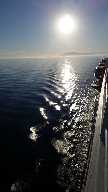 The ship's wake as we leave Malaga