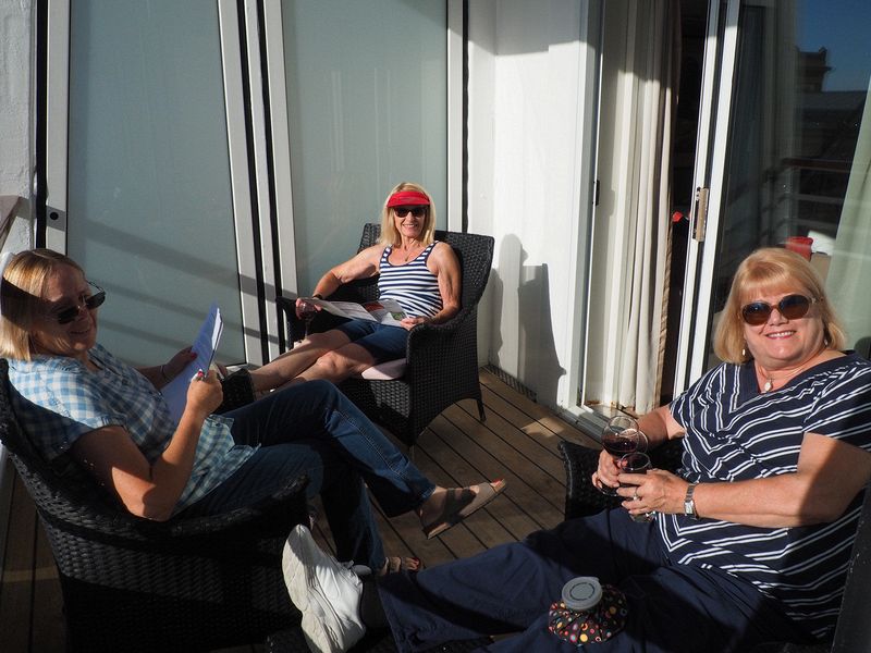 Lounging on the balcony