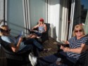 Lounging on the balcony