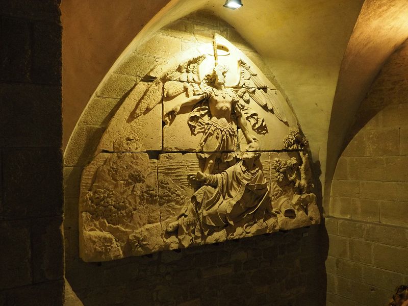 Statue of Saint Michael vandalized during the French revolution