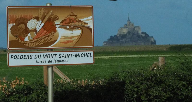 We catch our first glimpses of Mont Saint-Michel in the distance