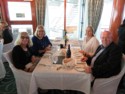 Eloise, Linda, June, and Pete at dinner