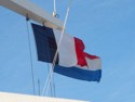 Flying the Dutch and French flags