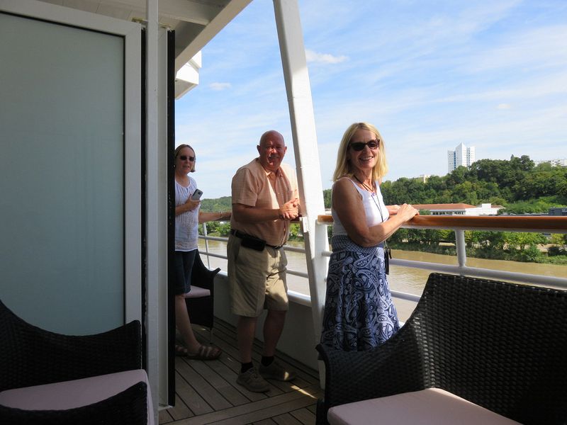 June, Pete, and Eloise as we leave Bordeaux