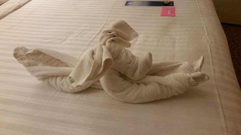 Pig towel sculpture