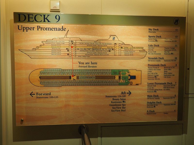 Ship's deck plan near our cabins