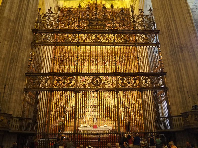 Wrought iron fence protecting the altar