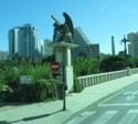 Demon statue on a bridge