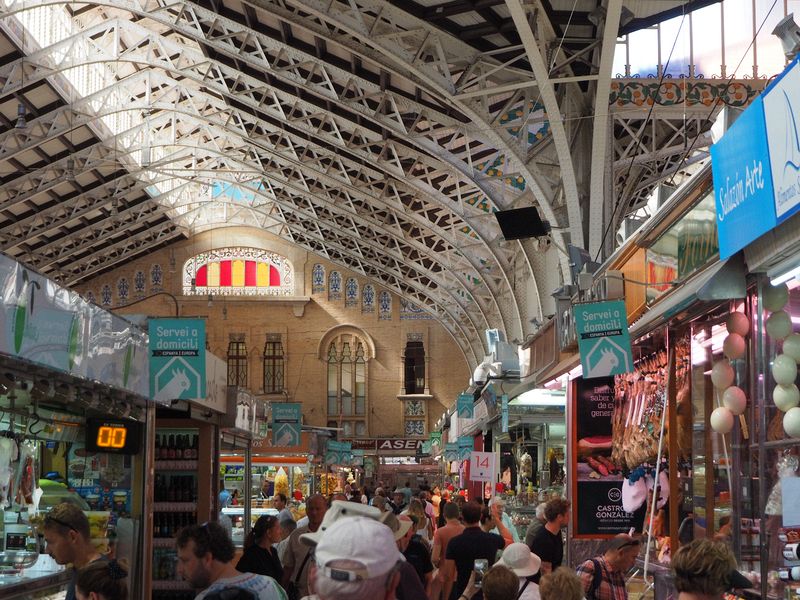 Inside the market building