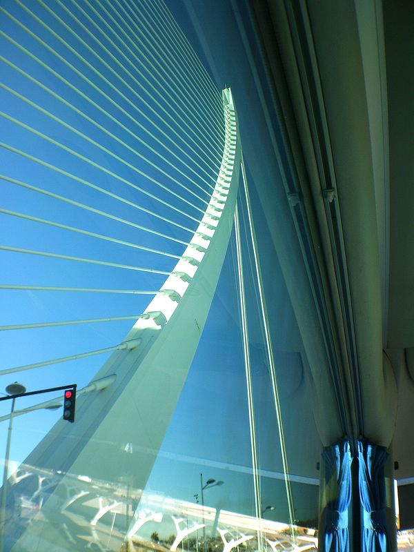 The cable tower for the Puente de l'Assut de l'Or