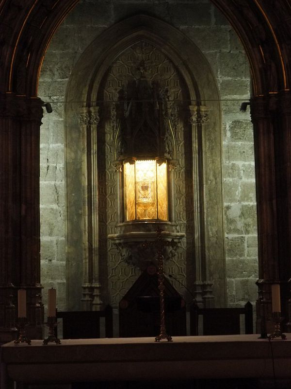 The spot where the chalice is kept