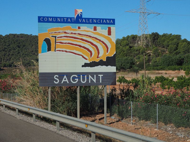 We are passing the ancient Roman town of Sagunt