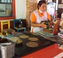 Making tortillas by hand