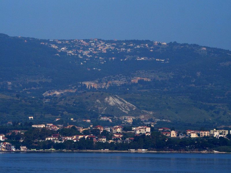 A town sits high up the mountain