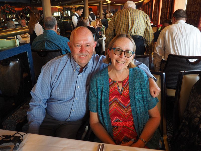 Pete and June at our table