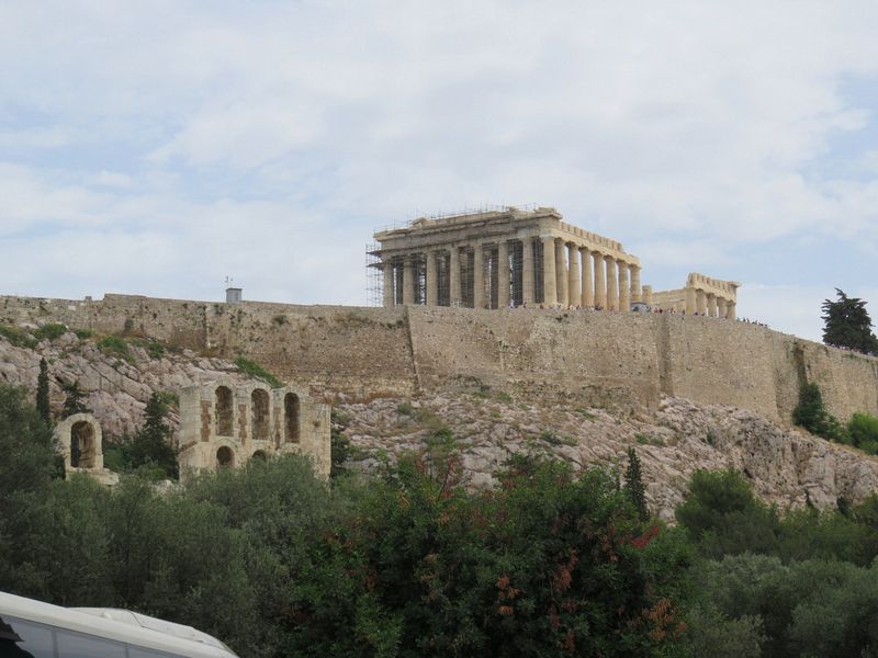 Another view of the Parthenon with the Herodes Atticus theatre below it