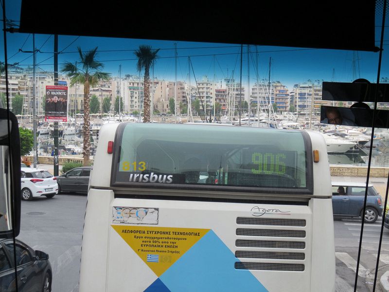 Leaving Piraeus for Athens on a bus tour