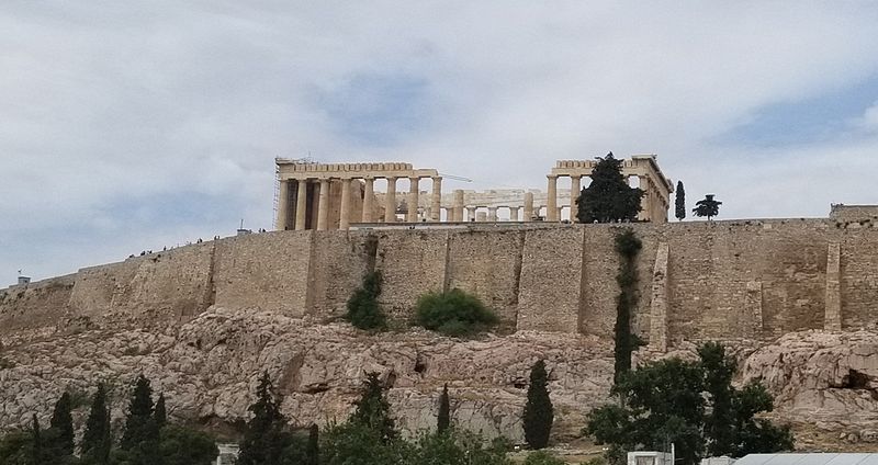 A closer view of the Parthenon