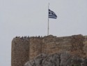 Greek flag on the Acropolis