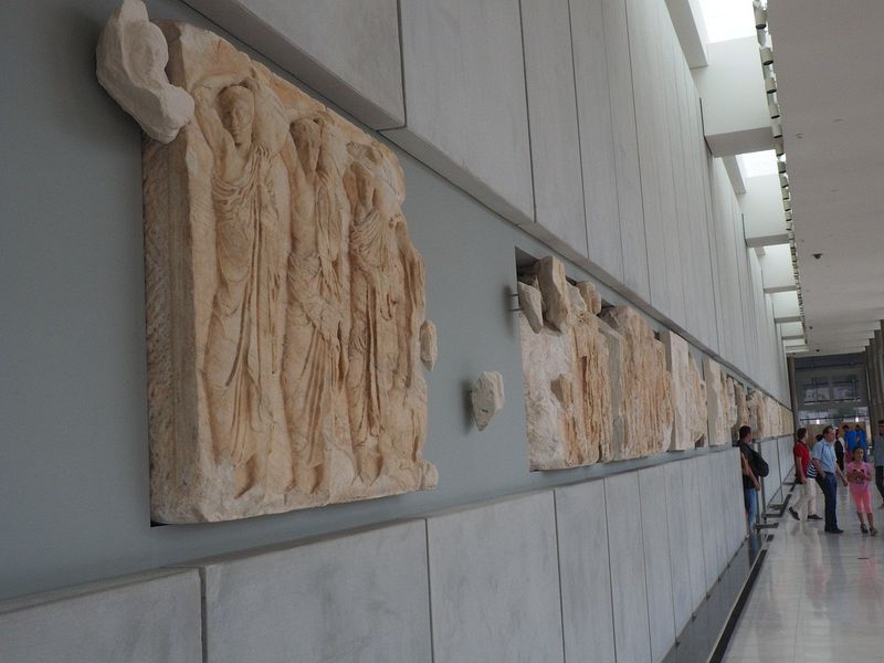 Metopes from the frieze of the Parthenon (a band of sculpture all around the top edge)