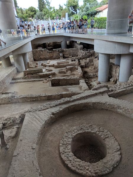 Excavations of ruins under the Acropolis Museum