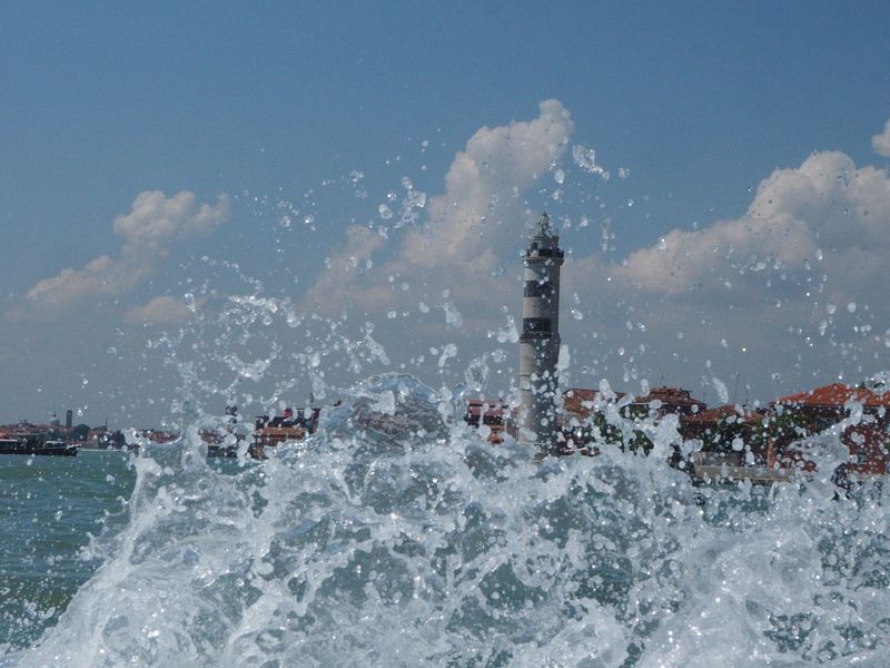 We are on our way by private water taxi to Burano