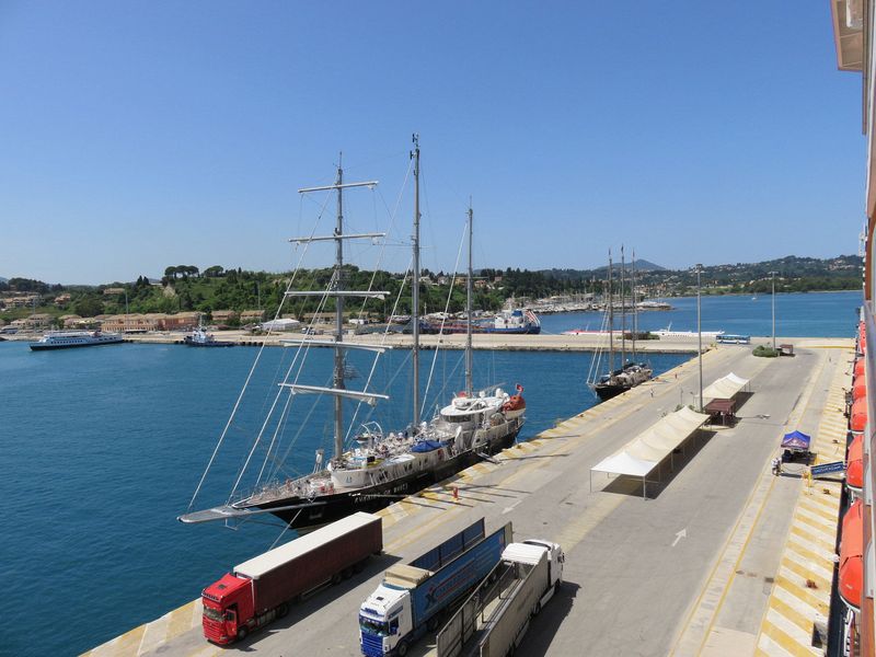 Two sail boats next to our ship