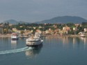 A ferry arriving