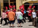 Marching band on city streets