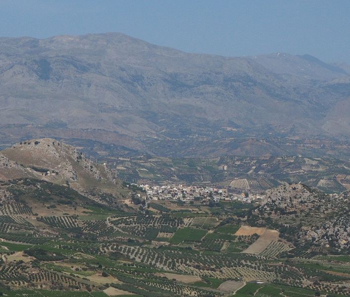 A farming village nestled in the hills