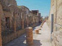 A street with lots of columns