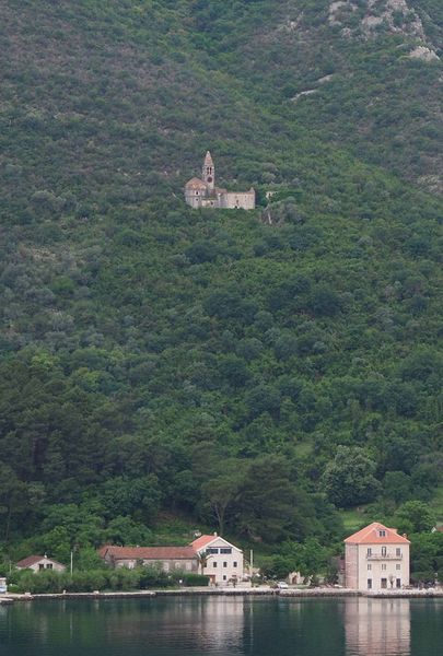 A hillside church