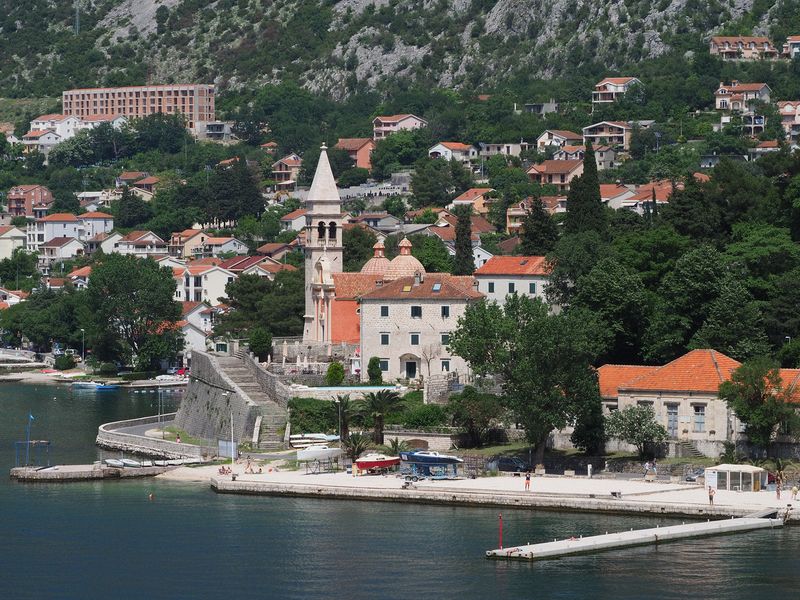 Modern buildings along the water