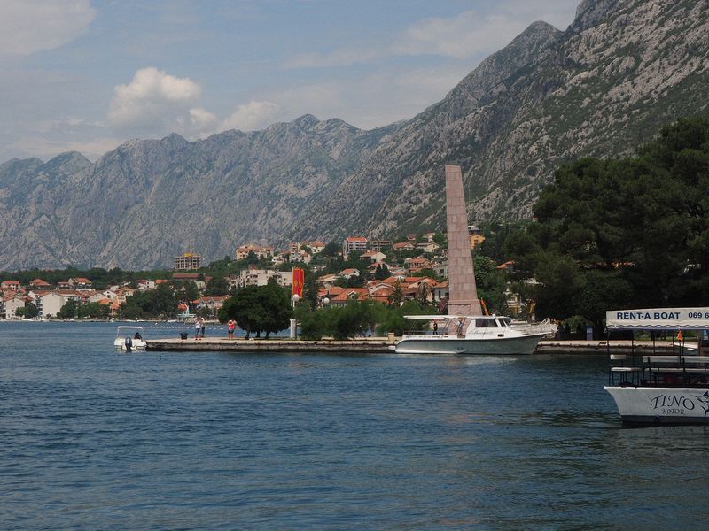 Mountains surround the bay